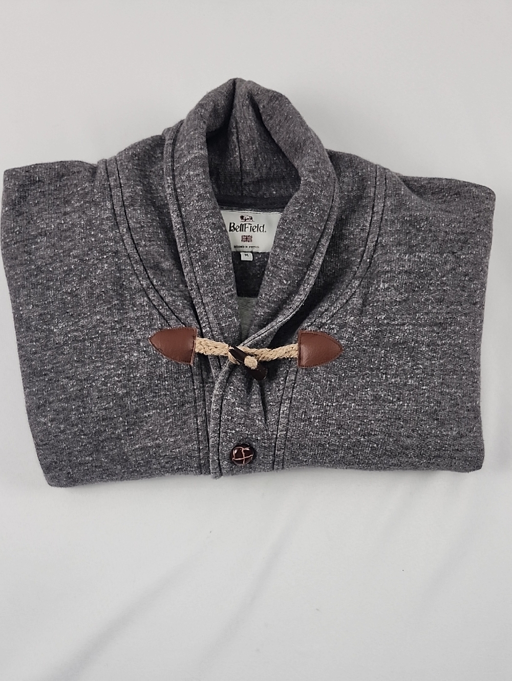 BellField Designed In Britain Jacket Cardigan Sweater Size Medium Heather Gray